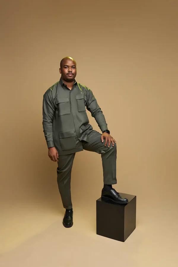 Ensemble 4 poches vert treillis Azaag Ensemble 4 poches vert treillis Azaag